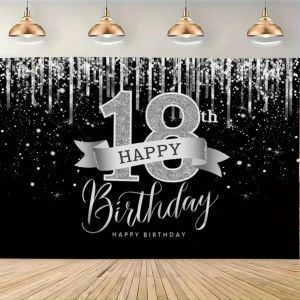 Elegant 18th Birthday Party Banner Photography Background Coming of Age Birthday Party Home Decoration Photography Background