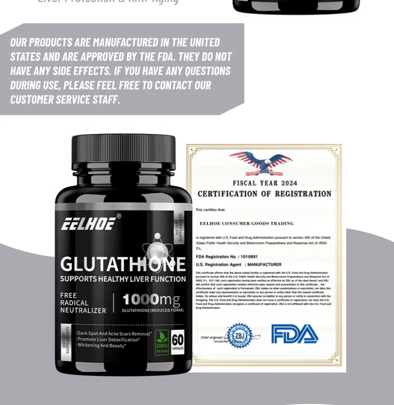 EELHOE Glutathione 1000 Mg Powerful Whitening Reduce Dull Skin Supplement  Vitamin C Collagen Antioxidant Single Item Capsules - Lazada | Lazada PH