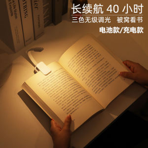 Mini Reading Lamp for Students Bedside Light Nighttime Book Study Clip on Book Internal Roll Battery Operated Night Light