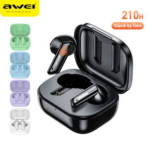 Awei T36 Pro ENC Bluetooth Earphones with Dual Microphones Noise Cancellation HD Voice Call Wireless Earbuds HiFi Stereo Bass Headphone 25H Playtime IPX4 Waterproof Earpiece Original