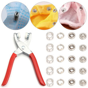 Stainless Steel Snaps Buttons Sets Metal Pliers Snap Fasteners Kit Tool Sewing Buttons Press Studs Snap For Sewing Clothes Bags