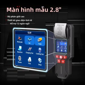 Máy Kiểm Tra Ắc Quy Ô Tô Và Xe Tải KONNWEI KW700 12V 24V Có Chức Năng In Ấn Phân Tích Ắc Quy 10-2000CCA Dụng Cụ Kiểm Tra Khởi Động Và Sạc
