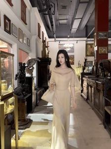 New Chinese Style National Trend Cheongsam Shawl Sun Protection Clothes Women Summer with Halter Dress Outer Thin Veil Cloak Chiffon Cover up