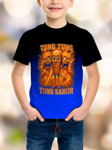 2025 New Clothes T-shirts Fashion TungTungTung Sahur Bombardiro Crocodilo Kids Cartoon Tees Suit Boys Anime Ai Game Short Sleeve