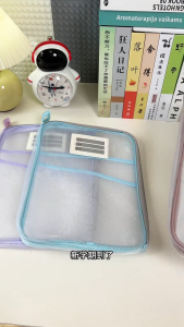 Nylon Mesh Zipper Document Bag Waterproof File Organizer Transparent Folder Pouch A4 Storage Office School Supplies