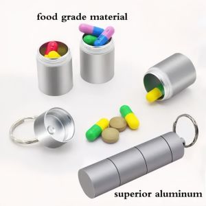 Mini Portable Multi Compartment Detachable Waterproof Aluminum Alloy Travel Medicine Vitamin Oil Food Grade Storage Container