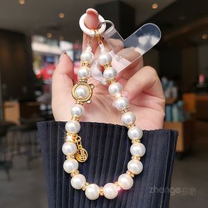 Exquisite Handmade Beaded Pearl Bracelet Womens Bag Charm Phone Chain Luxury Fashion Versatile New Arrival Acrylic Material