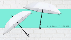 WPS J-handle Sublimation White Umbrella 23inches