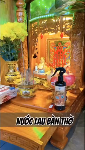 Nước Lau Bàn Thờ Hương Quế Trà Bồng 300ml -Thơm Mát Tịnh Tâm Bảo Vệ Bàn Thờ