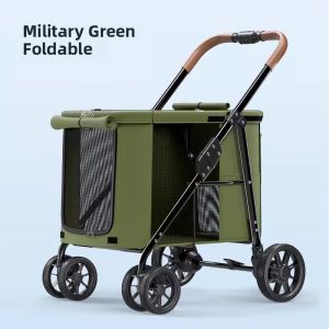 Bello Large Dog Pet Trolley Foldable Large Space Portable Trolley Big Dog Golden Retriever Outdoor Travel Car