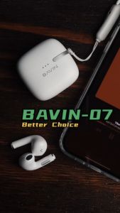 BAVIN BA07 TWS Wireless Bluetooth Earphone Stereo Audio Sound Earbuds Touch Control Headset w/ Lanyard