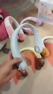 Quạt Đeo Cổ Mini Không Cánh WIND Quạt Quàng Cổ Tích Điện Hình Con Vật Pin Lớn 3 Chế Độ Kèm Bộ Sạc USB Tiện Lợi