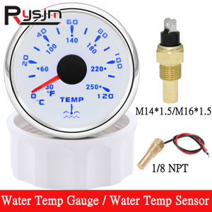 2\" 52mm Water Temperature Gauge 0~120℃ with 7 Color Backlight Water Temp Sensor 1/8NPT 3/8NPT M14 M16 for Marine Car Boat RV