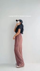 Celana Cargo Knit Hornetz Wanita Jumbo/Kulot Pants Panjang Viral 2024