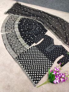 MK506 Kurti New Đěsigner Faux Georgette Heavy Top Plazzo with Dupatta texajhaeh