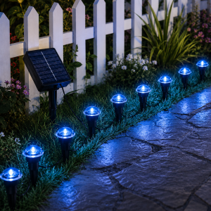 Solar Pathway Lights Outdoor Garden Ground Stake Lamps 10/20/30/40 LEDs 6 Colors 8 Modes Lawn Walkway Decor