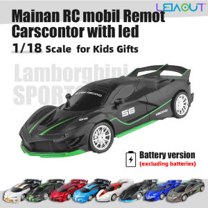 Leiao UT【🔥Best Choice 🔥】Mainan Mobil Remot Control Sports Car 1/18 Scale Mobil Mainan Anak laki laki Electric Remote Control Toy Vehicle High Speed with Headlights for Kids Christmas Gifts USB Remote Control Car