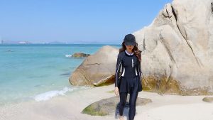 🇲🇾STOCK KL FELLO (One-PCS) SET Lady Swimming Swimwear Women Beachwear Long Sleeve Skirt Swimsuit Baju Renang Perempuan