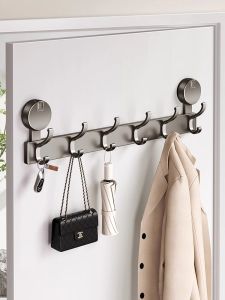 Strong Load Bearing Suction Cup Hook Door Back Clothes Hanger Bathroom No Trace Wall Hanging Sticky Hook Indoor Door Aluminum Hook