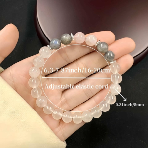 8mm Stone White Balance Bracelet for Men Women Health Wealth Elastic Wristband Gift Jewelry purify