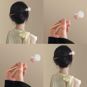 Attract Love Luck! Pink Lotus Cloud Hairpin Super Fairy Atmosphere Hair Updo Hairpin Small Niche Elegance Hair Accessories
