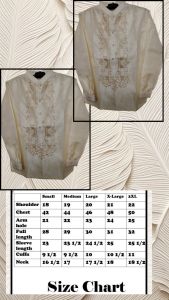 modern barong with lining pintax (Chinese collar)