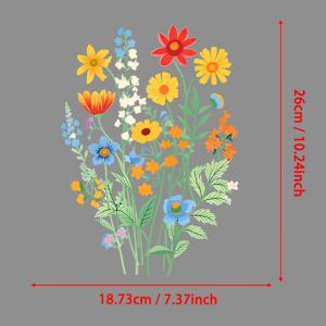 1Pc Beautiful Flowers That Grow Vigorously Heat Transfer Patches For Clothes DIY Washable T-shirts Iron-on Thermal Stickers