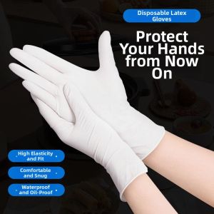 Disposable High Elasticity Durable Latex Gloves 100 Pieces