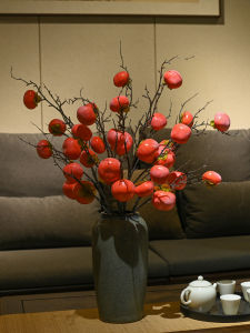 New Year Festive Artificial Chrysanthemum Decoration Living Room Decorative Oranges Simplicity Style Floral Arrangement Ornament