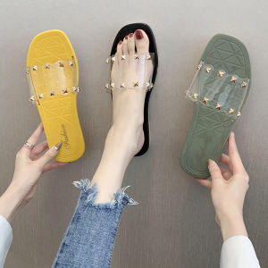Crystal Rhinestones Casual Womens Slippers with Versatile Loafers Perfect for Daily Use and Beach Outings by Dongxingfa