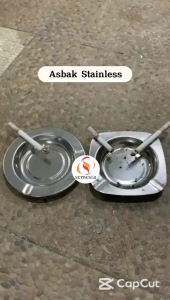 Asbak Stainless Steel Bentuk Bulat Ukuran 12 cm