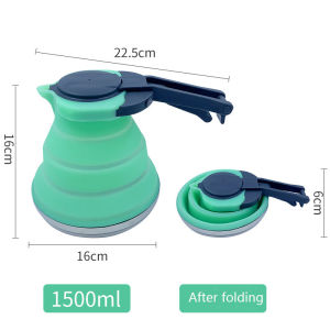 Multifunctional Collapsible Silicone Kettle 1500ml Portable Foldable Camping Water Boiler Leak Proof Travel Kettle Tools