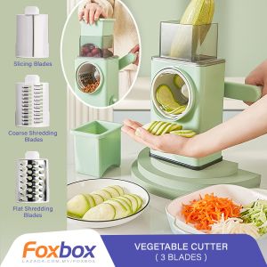 FOXBOX Faster Multi-function Vegetable Cutter / Multi-functional Vegetable Cutter / Slicing Blade / Flat Shredding Blade / Coarse Shredding Blade / Healthy Material