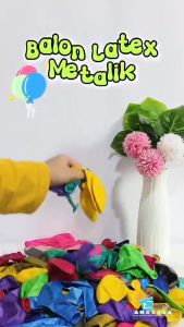 Balon Metalik Isi 50 12 Inch / Balon Latex Metalik / Balon Karet Warna-warni Per Pack