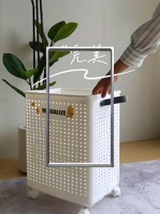 🇸🇬【With Wheels】Foldable Laundry Basket with Wheel Large Capacity Dirty Clothes Basket