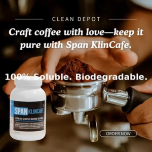Kalinisan Span KlinCafe Expresso and Coffee Machine Cleaner Descaler Powder 150 grams Jar