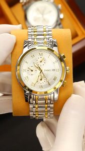 SKMEI 2306 Jam Tangan Pria Analog Chronograph Tali Stainless Steel