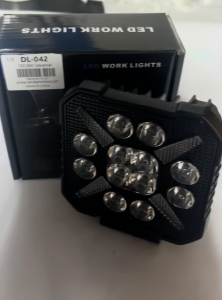 DL-042 4-inch Square Black Warrior 12 Lamp White+DRL Yellow Explosive Flash - PAIR