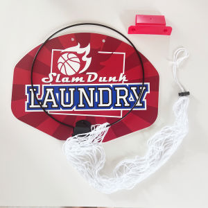 Over-Door Basketball Laundry Hamper Sports-Inspired Basketball Hamper for Clothes or Silent Foam Basketball Slam Dunk Fun Hamper