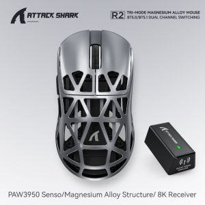 ATTACK SHARK | Attack Shark R2/8K Magnesium Gaming Mouse-8000Hz Polling 48g Ultra Light Tri-Mode Wireless PAW3950Max Sensor with R2 Mini