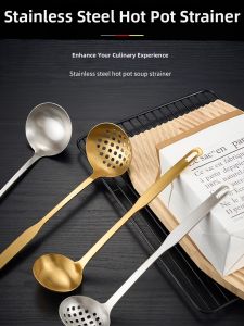 ZHENGXIANG | Stainless Steel Premium Soup Spoon Set Gold Long Handle