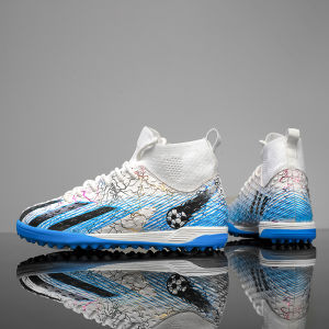 Authentic Massey Falcon High-Top Childrens Football Shoes Boys Broken Nail TF Assassin Training Shoes Childrens Professional Sneakers