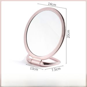 Portable Desktop Makeup Mirror Small Cosmetic Mirror for Women Office Desk Bedroom Student Dormitory Pure Color Nordic Style