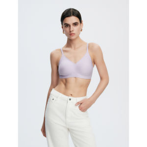 Soft Support ชุดชั้นในผ้าฝ้ายเนื้อนุ่ม สายเดี่ยวบาง ไม่มีสายรัด ทรงเกาะอก ชุดชั้นในผู้หญิง ชุดชั้นในไร้โครง ชุดชั้นในแบบเกาะอก