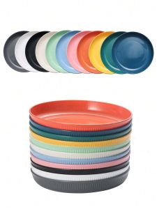 4/11pcs Plastic dinner plate dessert plate reusable suitable for picnic kitchen microwave and dishwasher safe