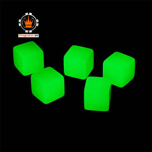 Bộ 2 viên xúc xắc trắng trơn dạ quang 25mm