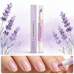 2-in-1 Cuticle Oil Pusher Pen Ceramic Cuticle Pusher & Oil Pen Nail Care Tool for Dry Damaged Nails Moisturize Brighten