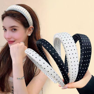 1/2/4pcs/set Simple And Elegant Temperament Black White Polka Dot Headband Ladies Classic Wide-Edge Girls Headband