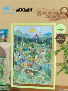 MAODETIANKONGZHICHENG | Bộ Ghép Hình Mô Phỏng Vùng Đất Moomin Phát Sáng trong Đêm 1000 Miếng