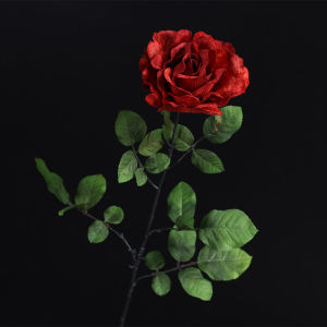 Large Flannel Rose Chinese Rose Rose Artificial/Fake Flower High-Grade Export Silk Flower Wedding Festival Home Ornamental Flower